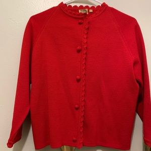 Mary Associates Red Wool Cardigan (Girl)